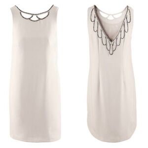 H&M Cream Asymmetrical Sheath Dress for Cocktail